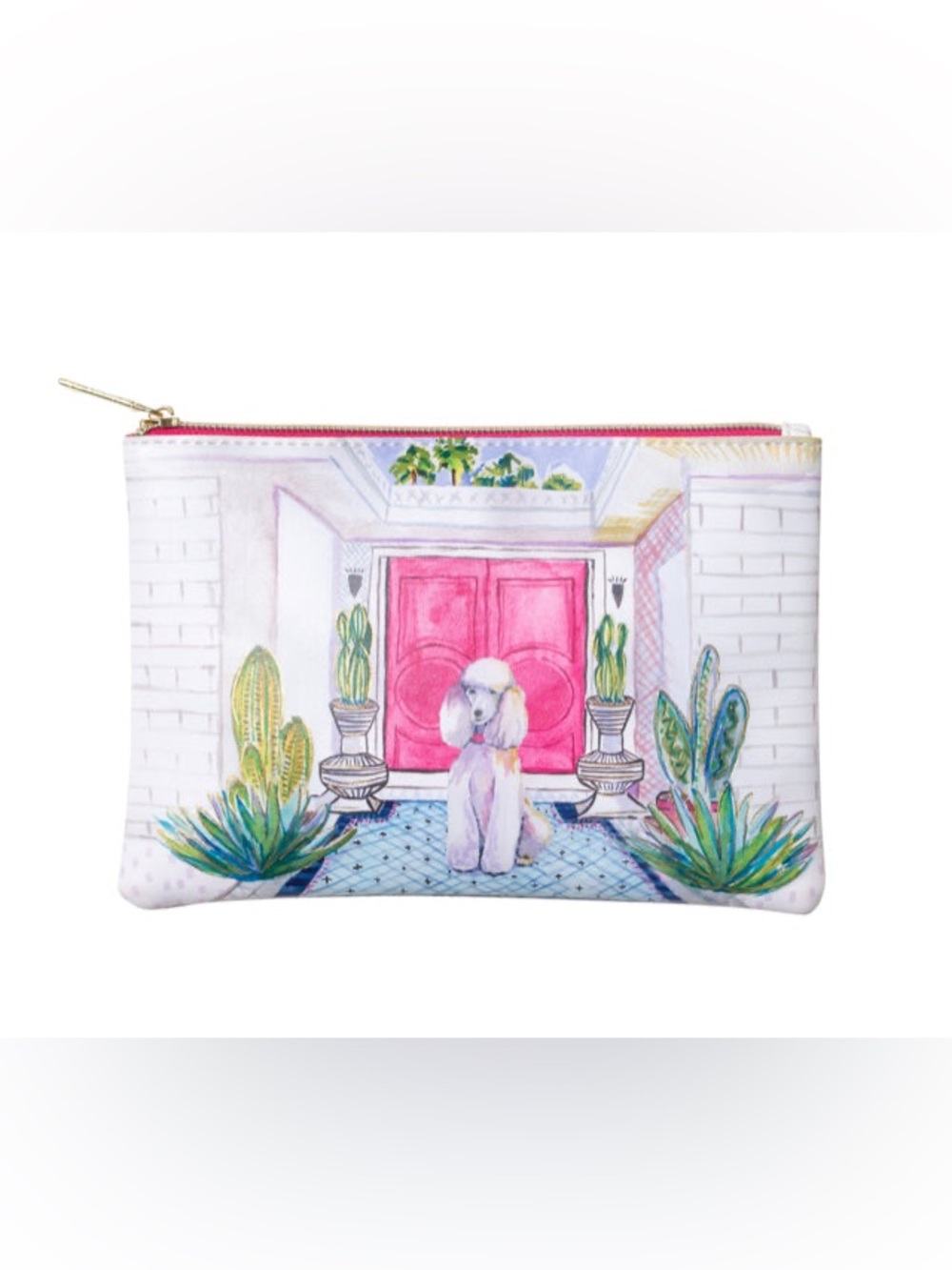 Punch Studio Palm Springs Poodle Zipper Glam Pouch